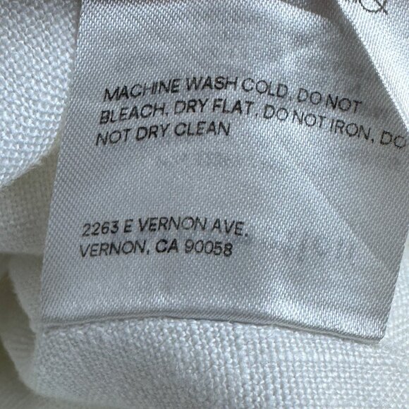 Reformation White Linen Square Neck Crop Top Puff Sleeves Smocked Back Size 0 - Picture 9 of 11